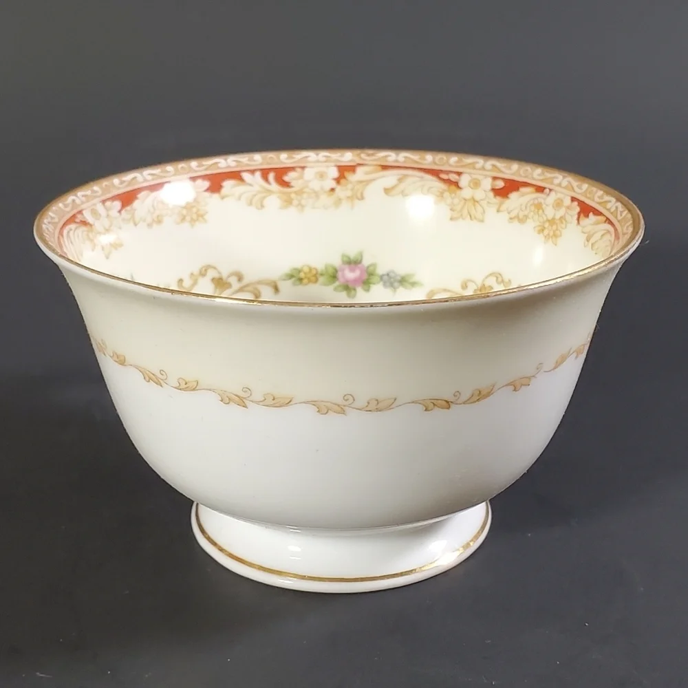 Noritake Floral Footed Tea Cup Made in Occupied Japan Vintage Porcelain